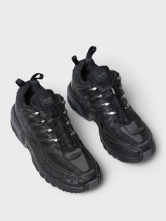 Salomon - ACS PRO Sneakers in Black – Stoy Salomon Black Shoes, Black Shoes Outfit Sneakers, Salomon Acs Pro Outfit, Black Sporty Sneakers, All Black Sneakers Outfit, Black Salomon Outfit, All Black Shoes Women, All Black Sneakers Women, Black Shoes Sneakers Women