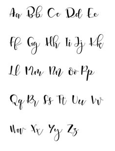 the upper and lower letters are handwritten in cursive writing with black ink