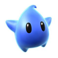 an image of a blue object with eyes on it's head and ears in the shape of a fish