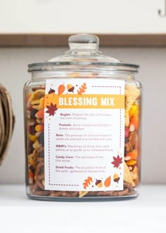 a glass jar filled with lots of candy