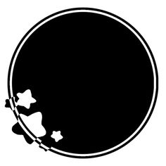 a black and white circle with stars on it