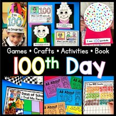 games, crafts and activities book for 100th day