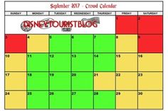 a calendar with the words one - to - fours in red and green on it