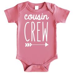 PRICES MAY VARY. 100% Cotton Pull On closure Hand Wash Only Cousin Bodysuit - This adorable Cousins Crew Arrow Bodysuit is absolutely perfect for your Baby or Toddlers outfit High quality and professional print - It doesn't just look high quality, it is high quality! Make your little one's family outfit picture perfect with this Cousins Crew Arrow Shirts and Bodysuits for Baby and Toddler Outfits Designed in the USA - Olive Loves Apple, based in Phoenix, AZ knows how to celebrate your special oc Cousin Photo, Pink Onesie, Toddler Wearing, Girls Fun, Cousin Crew, Twin Boys, Beach Kids, Baby And Toddler, Children's Boutique