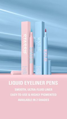 Eyeliner Design, Eyeliner Graphic, Lips Essentials, Eyeliner Designs, Kylie Baby, Kylie Skin, Kylie Lips, Liquid Eyeliner Pen, Cosmetic Containers