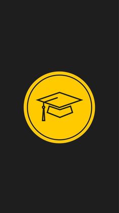 a yellow and black graduation cap on a black background