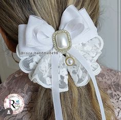 Sewing Bows Fabric, Cute Embroidery Patterns, Hair Bow Instructions, Hair Projects, Hair Brooch