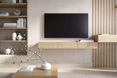 a living room scene with focus on the television