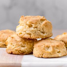 three biscuits stacked on top of each other