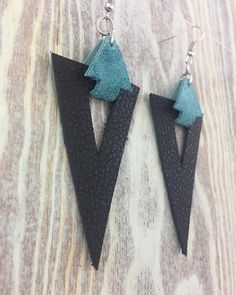 Earrings Triangle, Faux Leather Earrings, Gift Girlfriend, Handcrafted Earrings