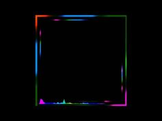 an image of a square in the middle of a black background with neon lights on it