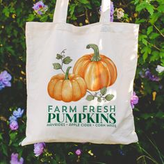 Farm Fresh Pumpkins is a perfect tote for Fall season with Fall vibes. This 100% cotton bag comes in one size - 15" x 16"- perfect for everyday wear. The bag features 20" handles (made from the same canvas). - 100% cotton canvas - Available in natural color White Bags For Fall Shopping, Fall Cotton Travel Bag, Everyday Fall Tote Canvas Bag, Fall Travel Cotton Bag, Rectangular Canvas Bags For Fall, Fall Everyday Canvas Tote Bag, Everyday Fall Canvas Tote Bag, Canvas Shopping Bags For Fall, Canvas Tote Bag For Fall Shopping