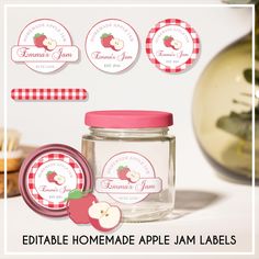 labels and stickers for homemade apple jam jars