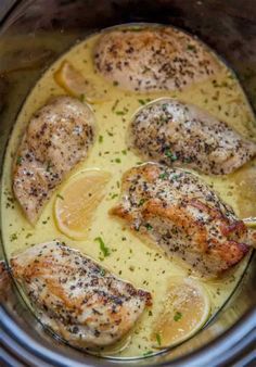 chicken with lemon sauce in the slow cooker