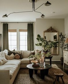 the living room is clean and ready to be used for guests or family members in their home