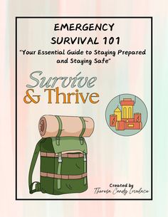 Emergency Survival 101 Be prepared for any situation with this comprehensive Emergency Survival Guide.  Whether you're facing a natural disaster or other emergencies, this guide covers everything you need to know to protect yourself and your loved ones.  Learn essential tips on storing food, securing clean water, setting up shelter, and packing the perfect go bag for quick evacuations.  With detailed checklists and practical advice, this guide ensures you're ready for anything life throws your way. Perfect for beginners and experienced survivalists alike. Stay safe, stay prepared--grab your guide today! THIS IS A DIGITAL DOWNLOAD. NO PHYSICAL PRODUCT WILL BE MAILED TO YOU. WHAT YOU WILL RECEIVE: *Instant download PDF/ZIP File of the survival guide with checklists. *8.5"x11"printable pages 72 Hour Emergency Kit, Go Bag, Natural Disaster, Personal Care Items, Emergency Kit, Survival Guide, Protect Yourself, Practical Advice, Food Store