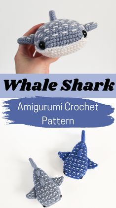 an amigurmi crochet pattern with the words whale shark in front of it