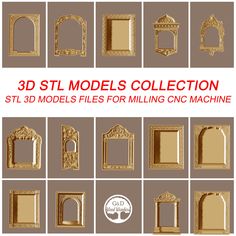 Transform your CNC projects with this Pack of 14 High-Quality STL Files, meticulously designed for creating stunning decorative frames for icons, mirrors, and paintings. Each model showcases intricate, detailed designs that will elevate the aesthetic appeal of any artwork or religious icon. Whether you're a seasoned CNC machinist or a passionate hobbyist, these STL files are perfect for achieving professional-grade results with ease. How to Use: 1. Download and Unzip: Once purchased, you'll rece Cnc Machinist, Decorative Frames, Cnc Software, 3d Frames, Routeur Cnc, Cnc Milling Machine, Cnc Router Machine, Personalised Gifts For Friends, Router Machine