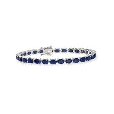 Blue Sapphire Bracelet, Blue Sapphire Gemstone, Sapphire Bracelet, Natural Blue Sapphire, Sapphire Gemstone, Sterling Silver Bracelet, Tennis Bracelet, How To Look Classy, Gemstone Colors