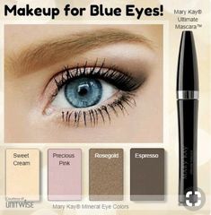 Blue Eyes Mary Kay Looks, Kosmetyki Mary Kay, Mary Kay Eyeshadow, Mary Kay Eyes, Blue Eyes Pop, Mary Kay Products, Mary Kay Consultant, Mary Kay Ideas, Eyeshadow For Blue Eyes