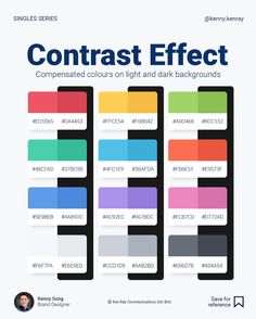 the contrast effect guide for using different colors to create an interesting graphic design scheme in this book