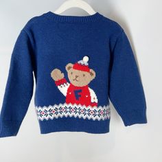 Condition: Brand New, Never Worn Size:100cm 50%Wool Playful Knit Long Sleeve Outerwear, Playful Winter Cardigan, Cozy Winter Sweater For Playtime, Cute Blue Sweater For Playtime, Cute Winter Sweater For Playtime, Playful Fall Sweater For Playtime, Playful Winter Sweater For Playtime, Playful Blue Knitted Sweater, Cute Blue Knit Cardigan