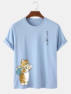 Material:100%CottonPackage included:1*T-Shirt. Japanese Cartoon, Cartoon Cat, Cat Print, Print T Shirt, Long Sleeve Tshirt, Sweatshirts, T Shirt, Clothes