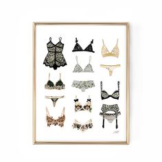 Lingerie Illustration, Illustration Canvas, Shop Illustration, Collage Illustration, Vintage Texture, Lingerie Shop, Beautiful Artwork, Collage Art, Matte Paper