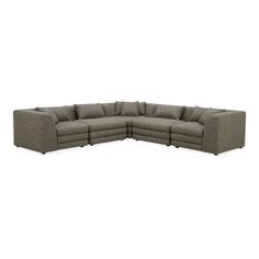 Influenced by the playful forms of the 1970s, the Donia classic L modular sectional configuration showcases a layered appearance that promotes comfort. Textured fabric enhances its vintage influence and understated elegance, as this modular sectional adds visual interest while allowing for creative arrangement possibilities. AllModern Fabric: Stone Tweed Polyester | Multi Color Sectional - AllModern Donia 5 - Piece Upholstered Sectional 26.77 H x 118.11 W x 118.11 D in brownPolyester | 26.77" H Sectional With Ottoman, Fabric Gray, Sleeper Sectional, Modern Sofa Sectional, Classic Sofa, Modular Sectional Sofa, Modern Sectional, Upholstered Sectional, Living Room Sectional