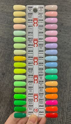 DND DC Gel Polish Color FREE SPIRIT- from 2508 to 2543 Duo of Gel and Lacquer Mint Green Dnd Gel Polish, Dnc Nail Colors Gel Spring, Spring Dnd Nail Colors, Dnd Nail Colors Gel Polish Swatches, Dnd Gel Swatches, Dnd Pastel Colors, Dnd Gel Polish Colors Summer 2024, Dnd Colors Gel Polish, Dnd Spring Nail Colors 2024