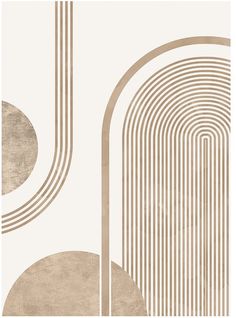 an art deco wallpaper with circles and lines in beige, white and grey colors