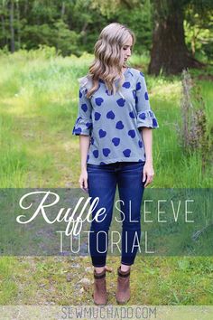 the ruffle sleeve top sewing pattern is easy to sew and perfect for beginners