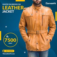 Hunter Tan Brown Fur Leather Jacket For Men ABOUT: This unique Jacket is made of High-Quality Genuine SHEEP-SKIN Leather. Its leather is very glamorous that makes it very adaptable to wear on any occasion. The Jacket is professionally cut and stitched throughout as following International Standards. Great Choice for Casual & Parties. 100% Money-Back Guarantee. #TheLeatherFit #Leather_Jackets_For_Men #Leather_Jacket_For_Women Leather Jacket For Men, Fur Leather Jacket, Unique Jackets, Sheep Skin, Brown Fur, Men's Leather Jacket, Jacket For Men, Biker Style, Leather Jacket Men