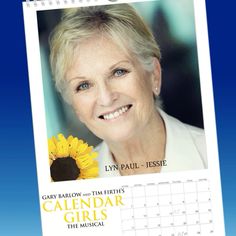 a calendar with an image of a woman and a sunflower on the front cover