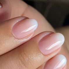 Baby Bomer White Nails Short, What Are Gel Nails, Birthing Nails, Biab French Nail, Soft French Tip, Natural Almond Acrylic Nails, Baby Boom Nails, Soft Gel Nails Design, Biogel Nails