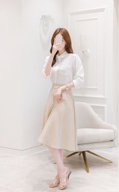 Korean Trends, Rok Outfit, Perfect Girl, Long Skirt Outfits, Sleeves Designs For Dresses, Dress Blouse