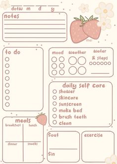 a printable worksheet with strawberries and other things to do on it