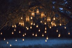 How To Make Citronella Candles: Perfect DIY For Summer! Night Wedding Ceremony, Under The Stars Wedding, Outdoor Tree Lighting, Lotr Wedding, Wedding Flower Trends, Twilight Wedding, Stars Wedding, Starry Night Wedding, Fairy Lanterns