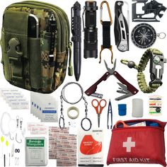 Survival Gadgets, Camping Gear Survival, Camping Safety, Emergency Blanket, Emergency Survival Kit, Camping Kit, Apocalypse Survival, Fishing Kit, Survival Equipment