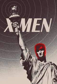 a poster with the statue of liberty holding up a trophy