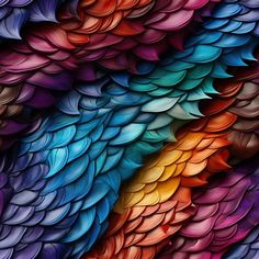 an image of colorful feathers with different colors