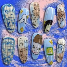 Aya Takano, Funky Nail Art, Hello Nails, Simple Acrylic Nails, Really Cute Nails, Manicure Nails, Nails Only, Kawaii Nails, Pretty Nail Art