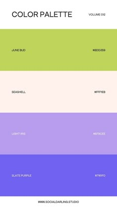 the color palette is shown in different shades