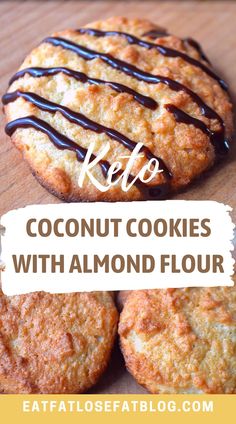 keto coconut cookies / keto cookies almond flour coconut sugar / Low carb almond flour cookies / keto cookies with almond flour / keto coconut cookies recipe / 3 ingredient keto coconut cookies Keto Coconut Cookies, Cookies With Almond Flour, Dolce Poche Calorie, Coconut Flour Recipes, Almond Flour Cookies