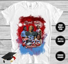 Proud Family Graduation Shirts 2023, High School College Senior Shirt, Graduation Shirt with Pictures, Custom Graduation Shirt, Senior 2023                                                                This shirt can be customized with any colors Contact us for group pricing! PLEASE READ THE ENTIRE DESCRIPTION BEFORE PURCHASING How to order. : 1. Email pictures to mastermindprintingla@gmail.com, you are allowed 1-5 pictures. When submitting the photos  please send high resolution pictures. Plea Senior Night Shirts For Family, Family Graduation Shirts, Graduation Shirts For Family, Proud Family, 5 Pictures, Senior 2023, Senior Shirts, Graduation Shirt, College Senior