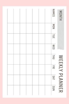 a pink and white printable weekly planner with the words,'what is not to do