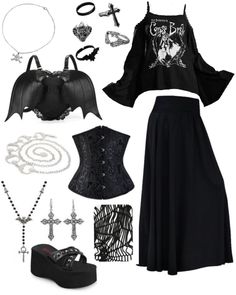 Outfit Ideas Goth, Goth Outfit Inspo, Goth Fits, Goth Outfit Ideas, Casual Goth, Goth Outfit, Gothic Clothes, Gothic Outfits, Goth Outfits