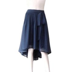 "It is made from good quality Chiffon fabric. This is custom-made in your measurements. Skirt length: front 22, back 30\" .It can be made longer or shorter. It is made with a zipper. You can choose other colors from the color chart. When you order please give me your measurements: 1: The length of the skirt from the top of the waistline to the bottom hem. 2: Waist ( where you want the waistline to be). 3: Hips ( around the fullest part) 4: And your color choice. *Note: The colors may show a litt Fitted Chiffon Pleated Bottoms, Blue Flowy Party Skirt, Flowy Blue Party Skirt, Blue Flowy Skirt For Party, Blue Chiffon Lined Skirt, Blue Pleated Chiffon Maxi Skirt, Blue Flared Chiffon Skirt, Blue Chiffon Pleated Maxi Skirt, Knee-length Summer Party Draped Skirt