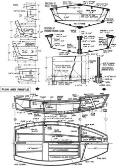 the plans for a boat that has been built in an old style, and is very detailed