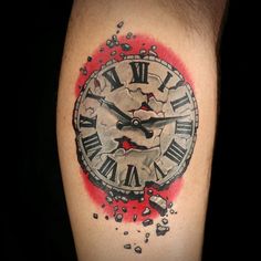 Clock Tattoo by Jamie Lee Parker Superhero Cosplay, Jamie Lee, School Tattoo, Old School Tattoo, Body Painting